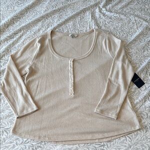 Lucky Brand Cream Long Sleeve Top NWT